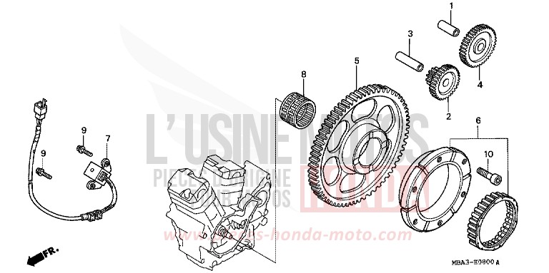 GENERATEUR D'IMPULSIONS/ EMBRAYAGE DE DEMARRAGE von Shadow Aero NOIR (NH1H) von 1997